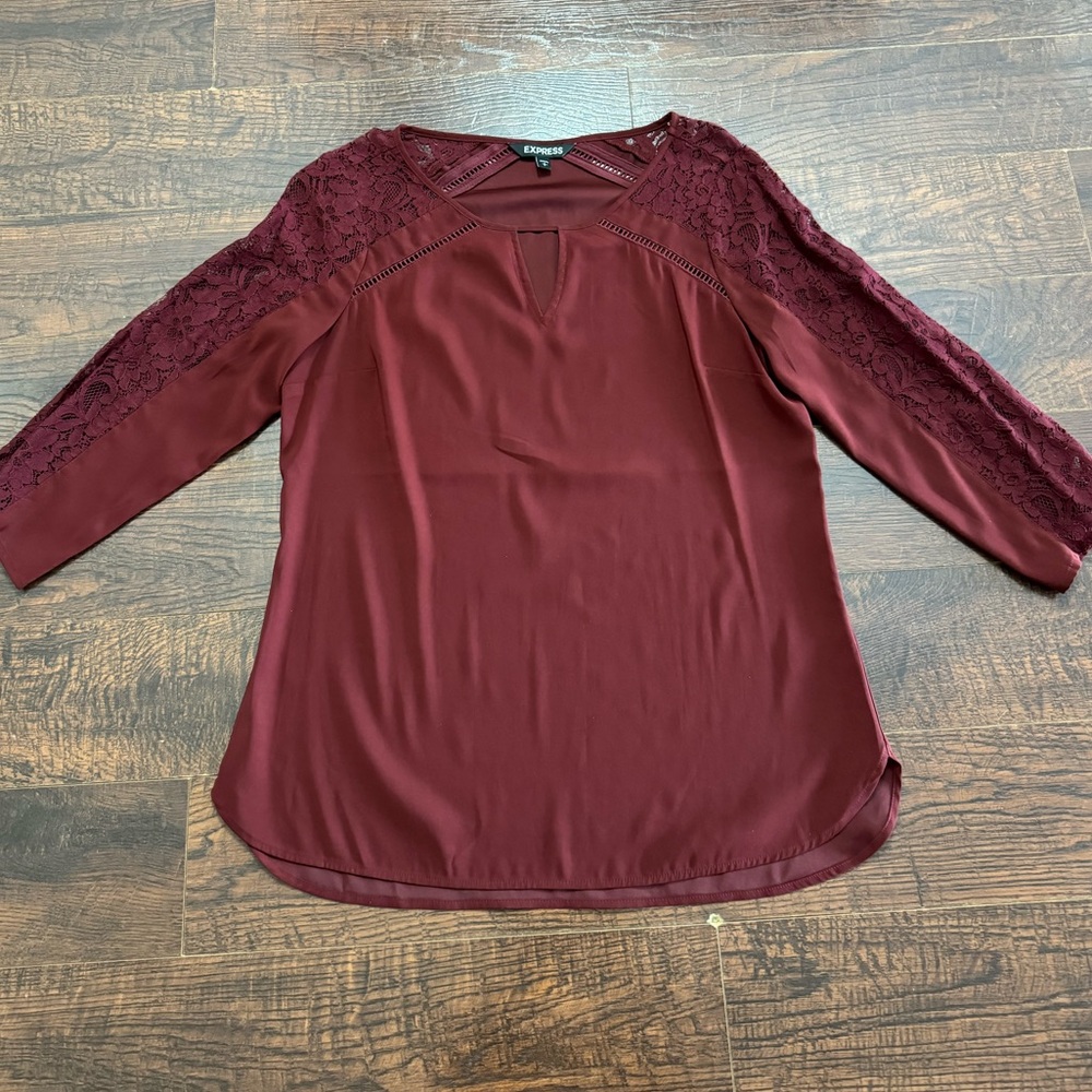 Express Burgundy Lace top